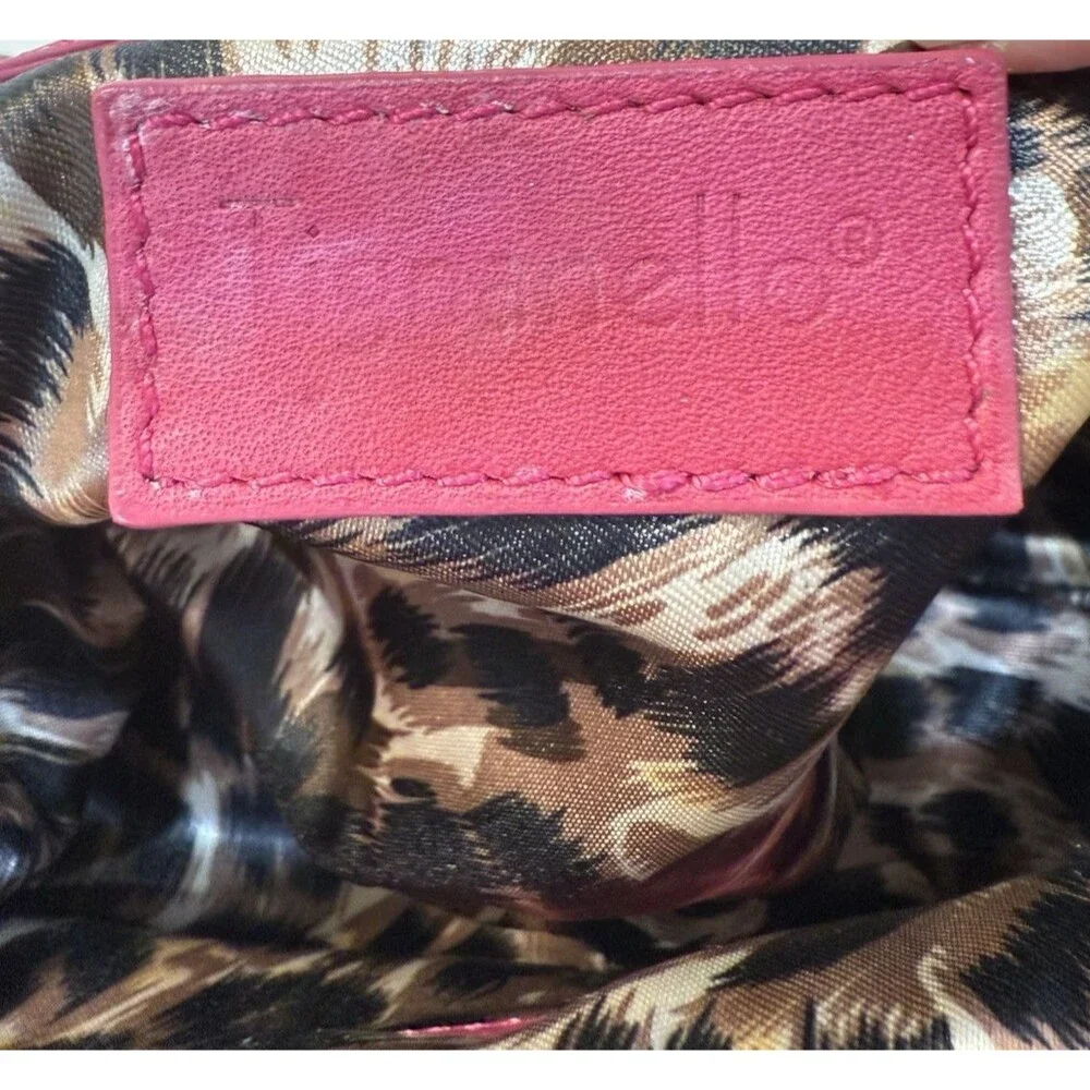 TIGNANELLO Pink Leather Kisslock Closure Handbag With Chain Leather Strap